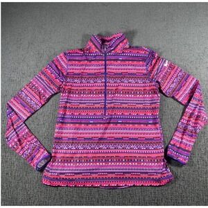 Nike Pro Dri-FIT Womens XL Half Zip Pullover Pink Purple Geometric Stripe Top